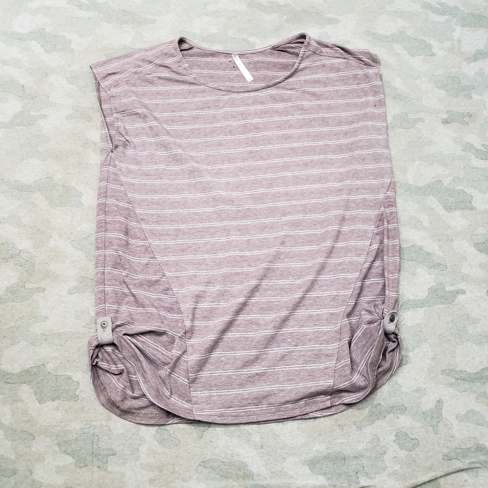 KUHL Tank Top Womens Large Purple Striped Hiking Casual Stretch Sleeveless
